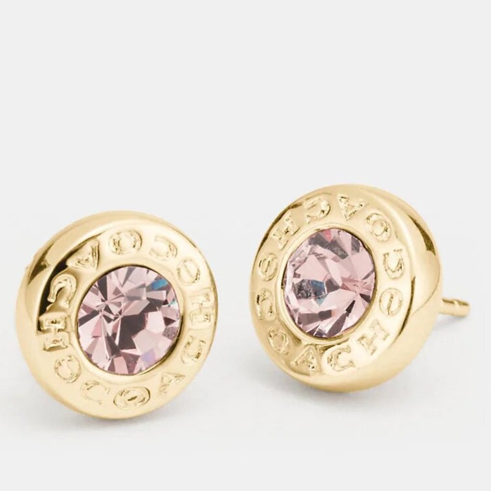 COACH Open Circle Stone Strand Earrings